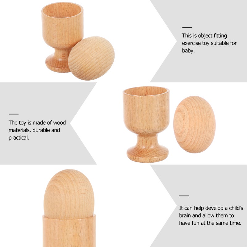 1 Set Baby Object Fitting Exercise Toy Hand-eye Coordination Toy Wood Plaything - Image 3