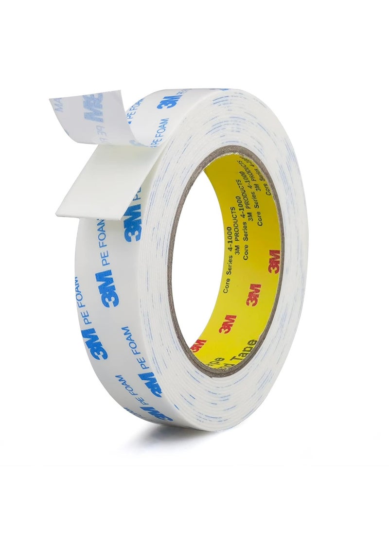 3M Double Sided Tape 2.5cm*3meter, Mounting Tape Heavy Duty, Removeable PE Foam Tape Strips, Strong Adhesive Tape Waterproof Free Damage for Paint Wall Picture Hanging Poster  - Image 1