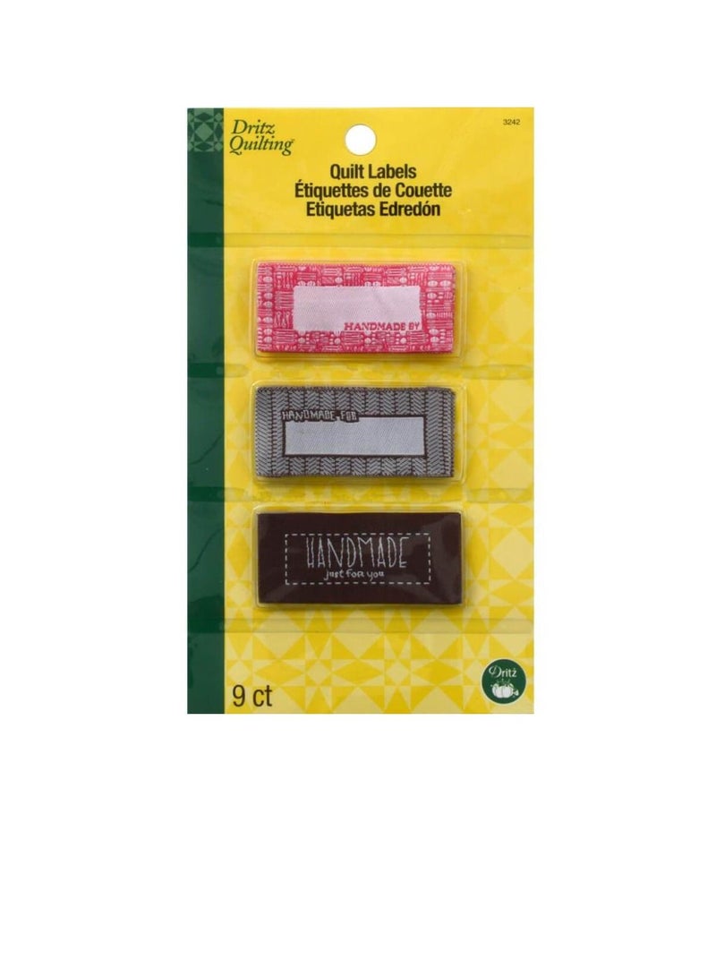 Quilting Sew-In Embroidered Labels Handmade 9pc - Image 1