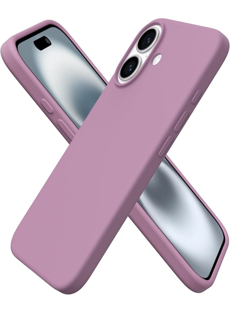 Compatible with iPhone 16 Case 6.1 Inch Slim Liquid Silicone 4 Layers Soft Gel Rubber Shockproof Protective Phone Case with Anti Scratch Microfiber Lining (Lavender) - Image 1