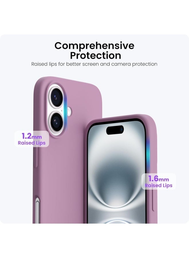 Compatible with iPhone 16 Case 6.1 Inch Slim Liquid Silicone 4 Layers Soft Gel Rubber Shockproof Protective Phone Case with Anti Scratch Microfiber Lining (Lavender) - Image 2