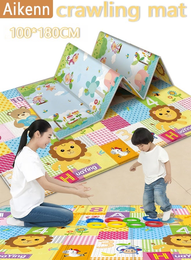 Aikenn Reversible Baby Play Mat Soft Playmat for Baby's CrawlingTummy Time Thick Floor Mats for ChildrenToddlers & Babies Play Mats for Floor in Bedroom Nursery Playroom100*180*1cm - Image 1