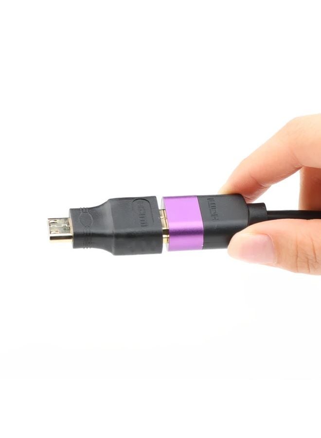 Black Mini HDTV Male to Female Adapter 4K USB Powered Gold Plated for Camera DSLR Tablet - Image 4