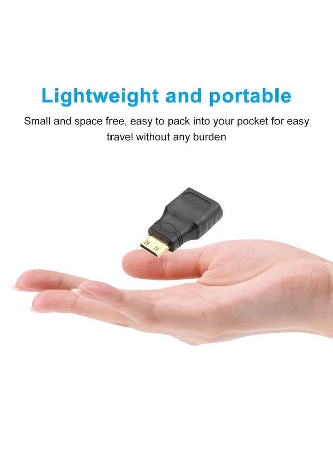 Black Mini HDTV Male to Female Adapter 4K USB Powered Gold Plated for Camera DSLR Tablet - Image 5