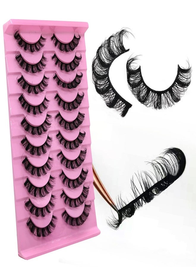 royaomis 10Pairs 3D Russian Strip Lashes - DD Curl Lash Strips, Mink Eyelashes - Fluffy, Wispy & Natural Look - Image 1