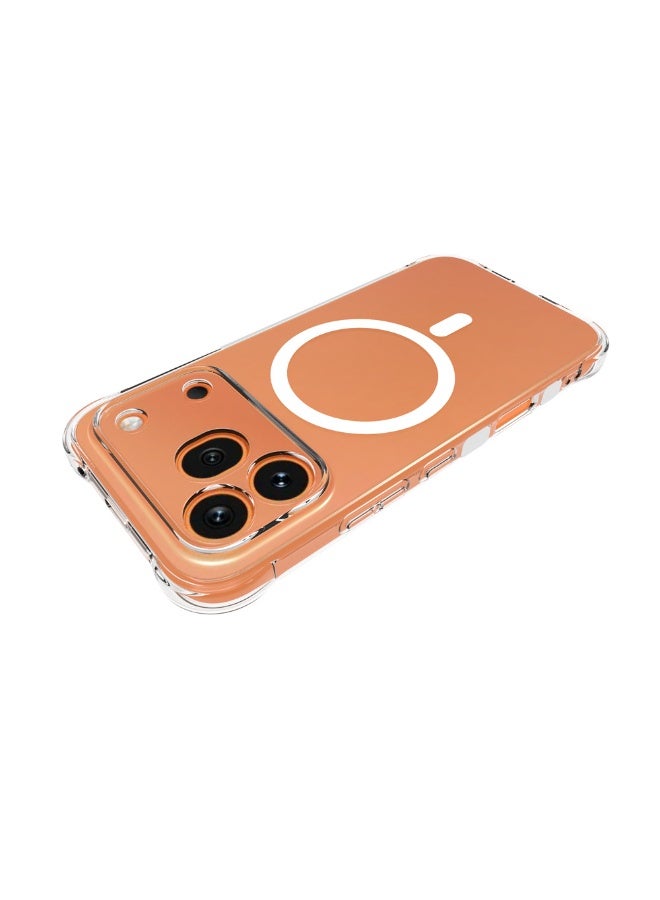 CoomBe Magnetic Clear Case for Honor 600 pro with Airbag , Shockproof Protective Bumper Cute Transparent Slim, Clear - Image 3