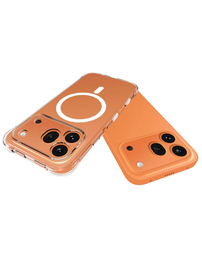 CoomBe Magnetic Clear Case for Honor 600 pro with Airbag , Shockproof Protective Bumper Cute Transparent Slim, Clear - Image 4
