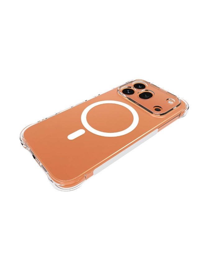 CoomBe Magnetic Clear Case for Honor 600 pro with Airbag , Shockproof Protective Bumper Cute Transparent Slim, Clear - Image 2