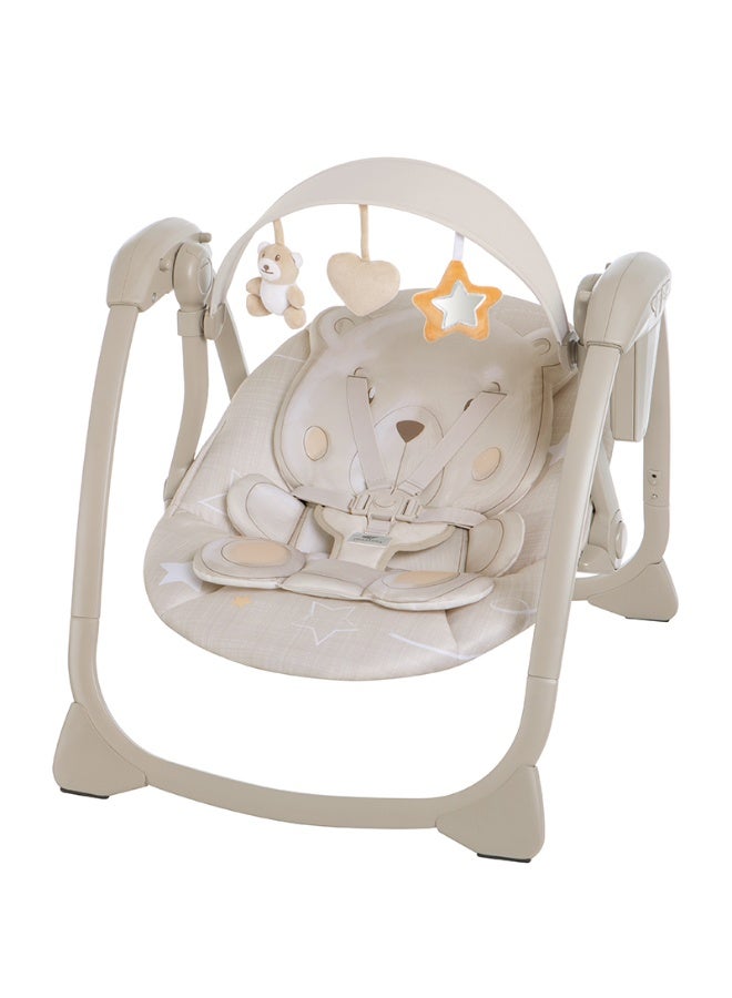 Baby Automatic Swing With Music, 5 Speeds, 7 Fun Melodies, Breathable Fabric And 2 Plush Toys, Newborn To Toddler, Upto 11 Kg - Image 1
