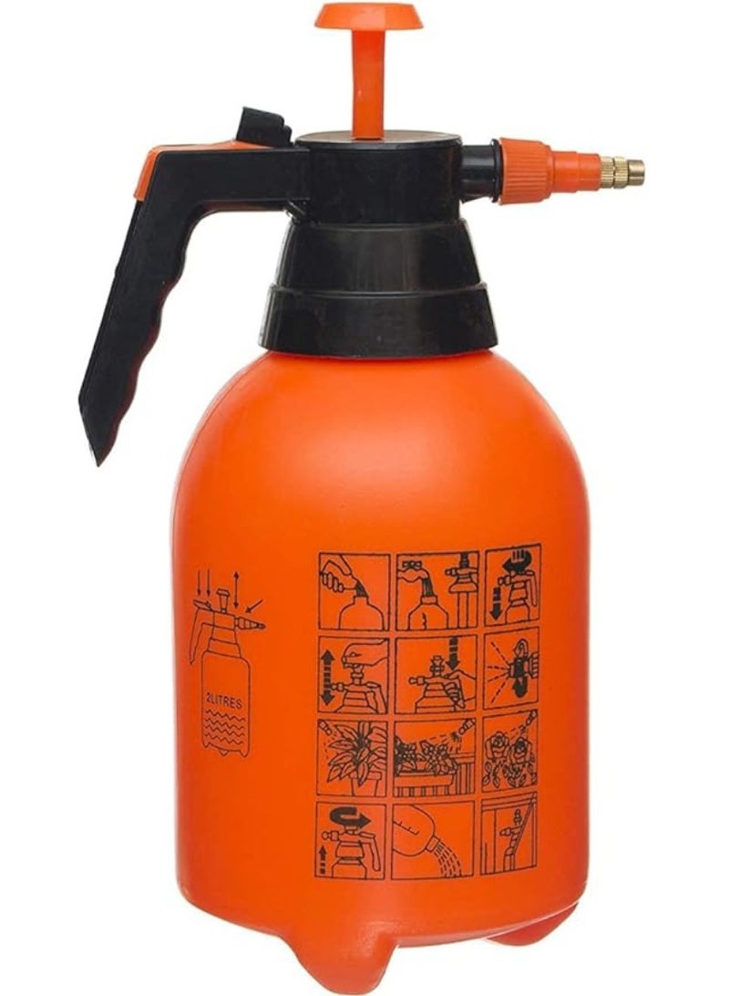 Two Litre Watering Sprayer Bottle Gardening Atomizer Orange 30x18x13 centimeter - Image 1