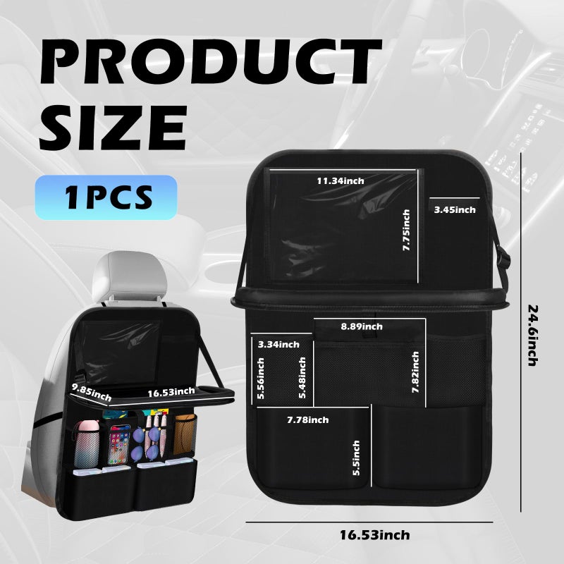 Figpade 2026 Upgraded Backseat Car Organizer,Multifunctional Back Seat Car Organizer with Cars Tray & Cup Holder,Roadtrip Essentials Foldable Back of Seat Cars Organizers for Most Vehicles - Image 2