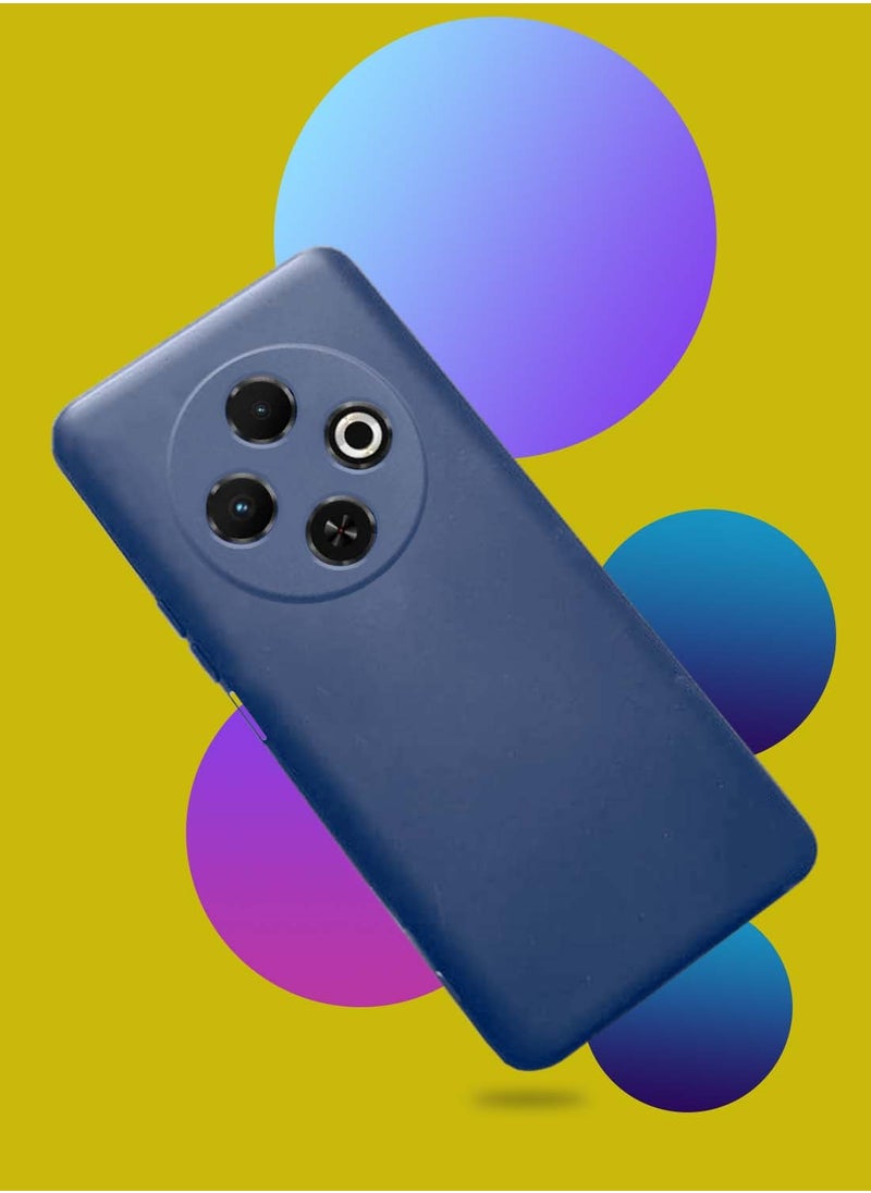Wtech - Tecno Spark 30C 4G 2024 Premium Soft Liquid Silicone Case Cover - Rock Blue - Image 1