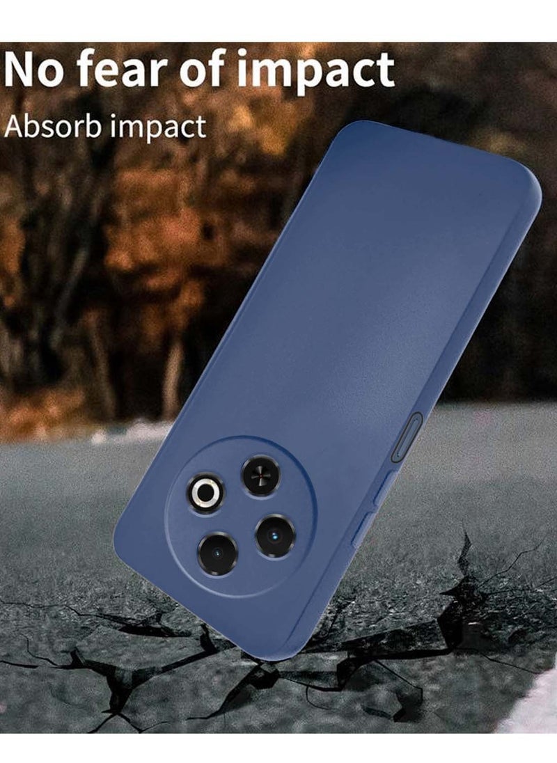 Wtech - Tecno Spark 30C 4G 2024 Premium Soft Liquid Silicone Case Cover - Rock Blue - Image 1