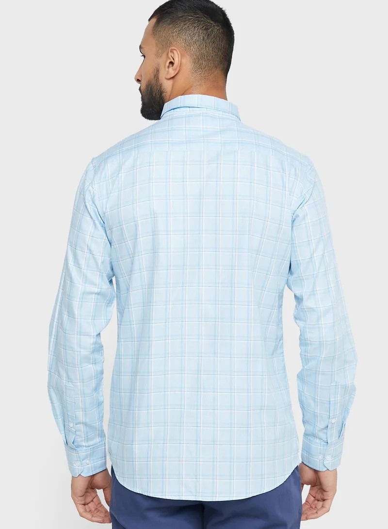 Robert Wood Twill Check Casual Shirt