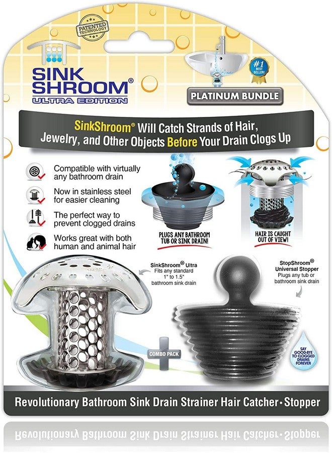 سينك شروم واقي صرف حوض الحمام الثوري للغاية من SinkShroom، مصنوع من الفولاذ المقاوم للصدأ مع سدادة - Image 1