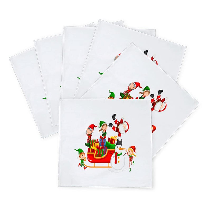 Khakee 6 Pcs Christmas Theme Silk Table Napkins 10x 10 for Xmas Decoration Christmas OrnamentsChristmas Giftxmas21603 - Image 2