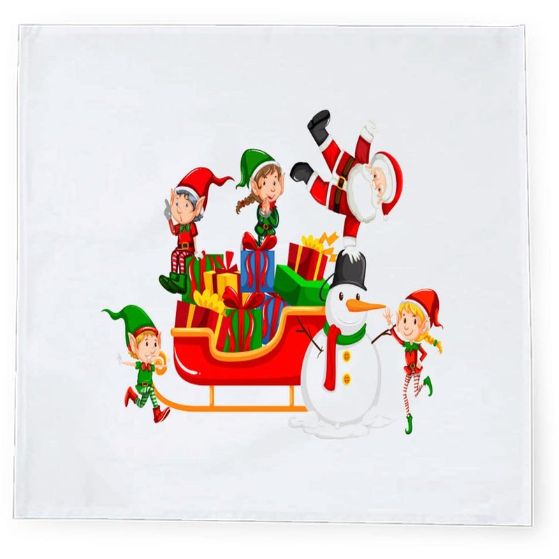 Khakee 6 Pcs Christmas Theme Silk Table Napkins 10x 10 for Xmas Decoration Christmas OrnamentsChristmas Giftxmas21603 - Image 3