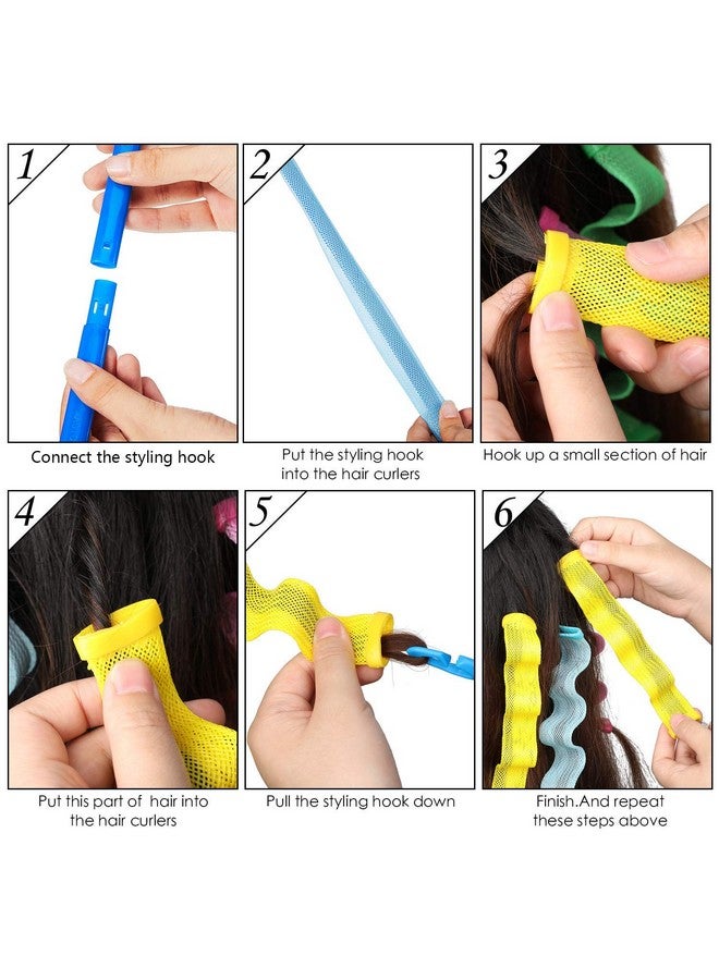 Ash & Roh¬Æ Hair Curlers Styling Kit No Heat Hair Curls Hair Curlers Wave Style Hair Rollers Spiral Curls with Styling Hooks (Pack of 28, WAVING) - Image 2