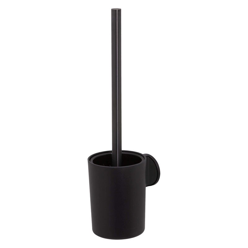 Tiger Tune Toilet Brush and Holder No Drilling Required Thanks to 3M SelfAdhesive Backing System Optional Mounting with Screws and Plugs Black Metal Brushed Black 96 x 382 x 121 cm