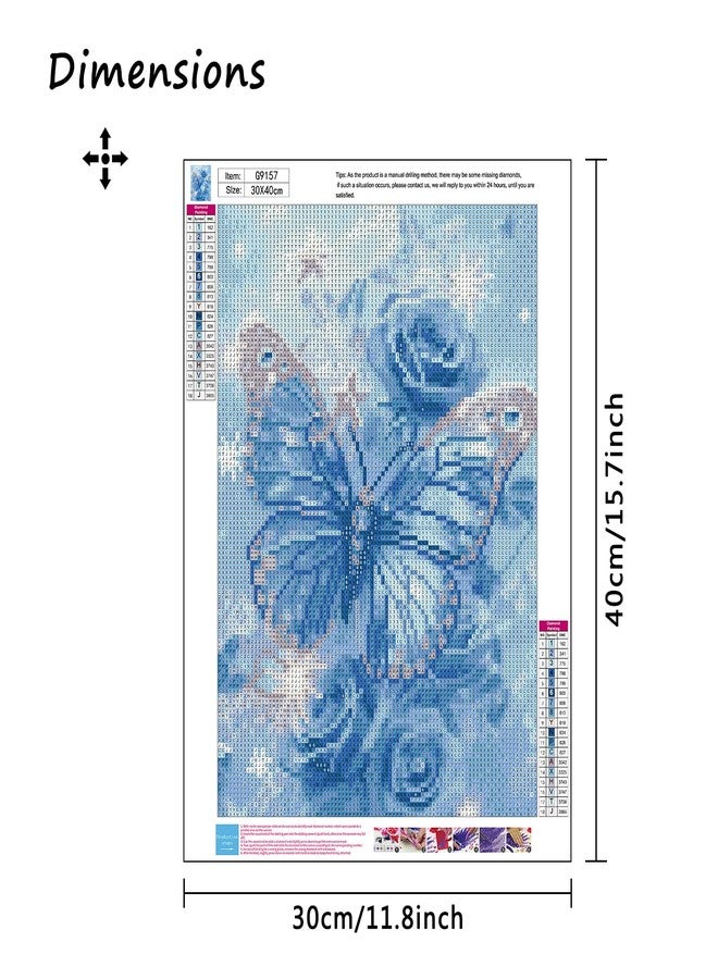 MBNTJHT Butterfly Diamond Art Kits for Adults Beginners,Crystal Butterfly and Rose Diamond Painting Kits for Adult,5D Round Drill Gem Painting Art Craft Kit for Home Decor Gifts 12X16 Inch. - Image 2