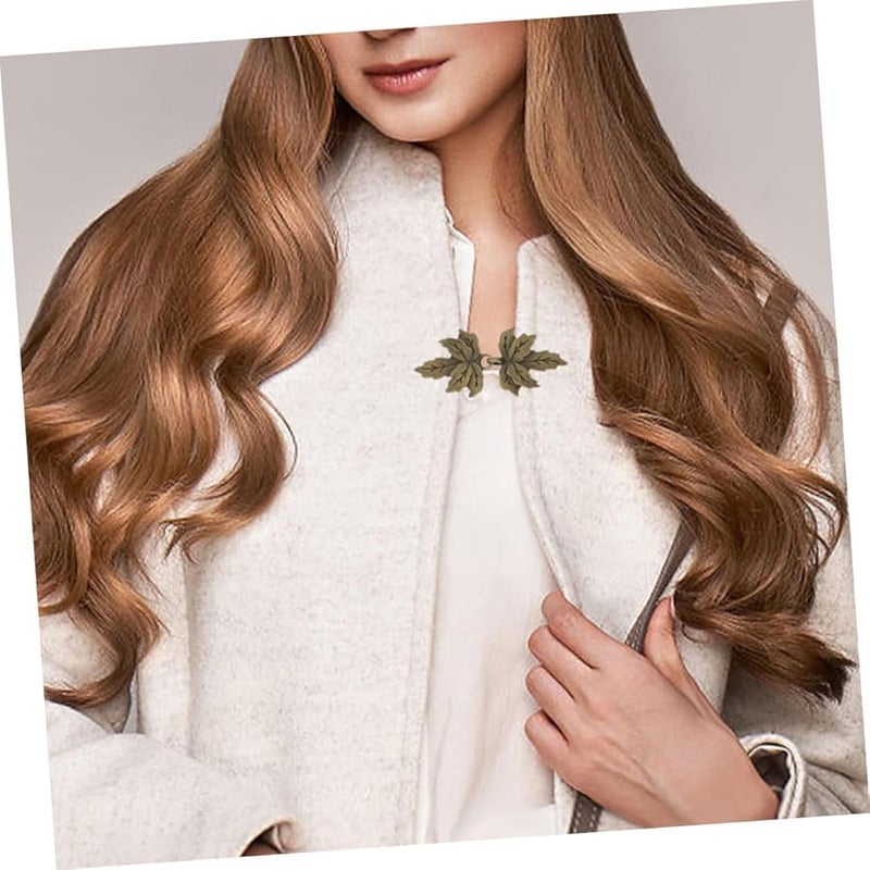 Vintage Maple Leaf Cloak Fastener Clips 4 Pairs Metal Shawl Collar Clasps For Women - Image 5