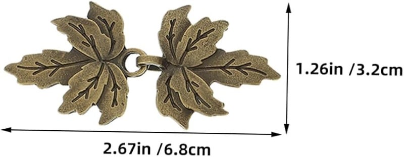Vintage Maple Leaf Cloak Fastener Clips 4 Pairs Metal Shawl Collar Clasps For Women - Image 3