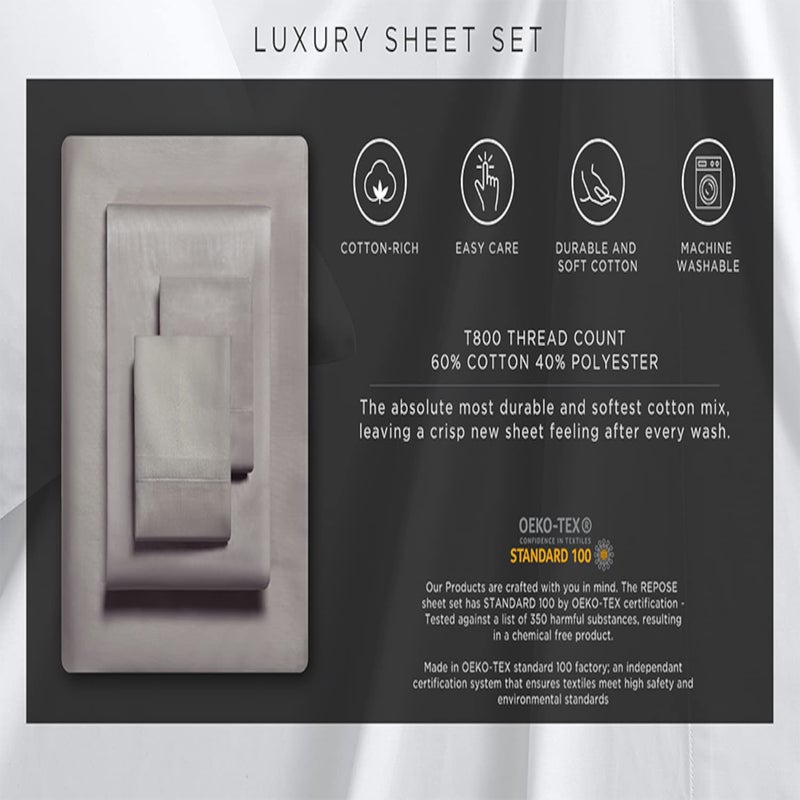 Vera Wang - Pillow Case Set  Luxury Sateen Cotton Bedding  800 Thread Count  Soft & Smooth Home Decor (White  Standard Pillowcases) - Image 4