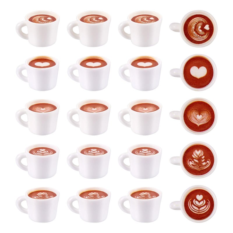 BB Beadthoven Beadthoven 20Pcs Mini Resin Coffee Cups 5 Styles Miniature Coffee Mug Tiny Coffee Drink Beverage Dollhouse Accessories for Doll Kitchen Play Christmas Party Decoration Keychain Earring Making - Image 1