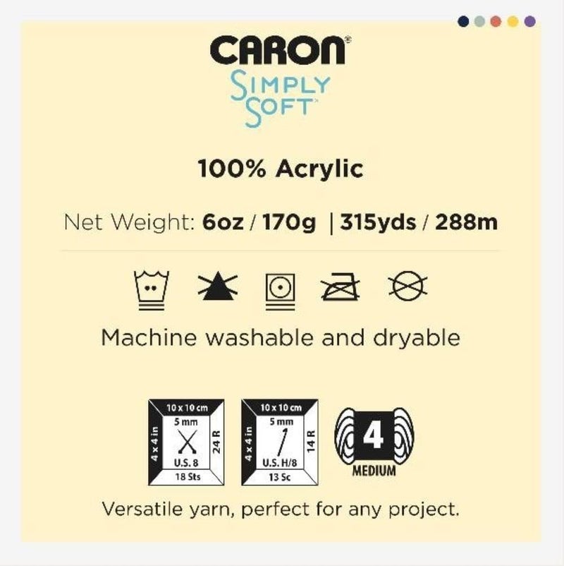Caron H97PAR0006 Simply Soft Party Yarn - -4 Medium Worsted Gauge - 3 oz - Purple - For Crochet, Knitting & Crafting - Image 3