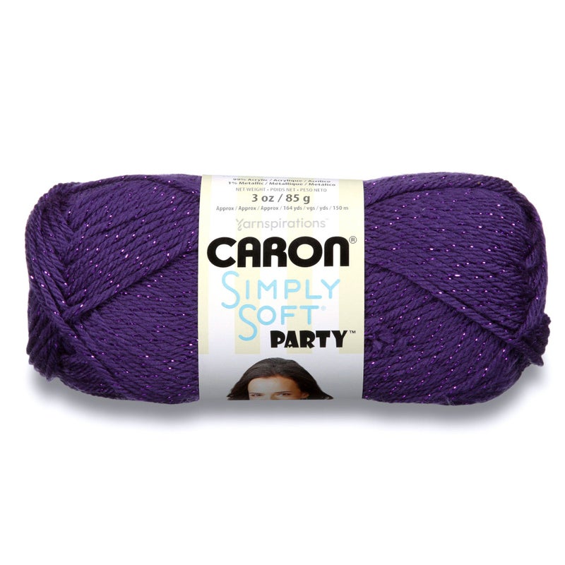 Caron H97PAR0006 Simply Soft Party Yarn - -4 Medium Worsted Gauge - 3 oz - Purple - For Crochet, Knitting & Crafting - Image 1