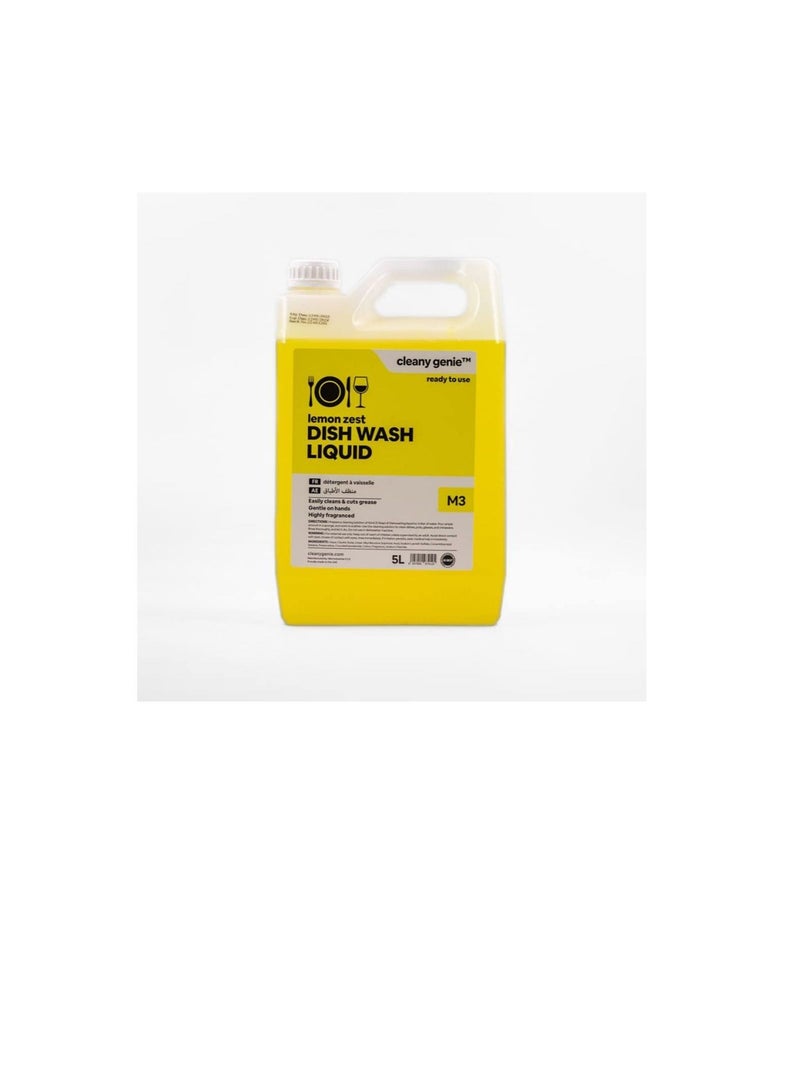 cleany genie Dish Wash Liquid 5000ml Lemon Zest Premium Quality - Image 1