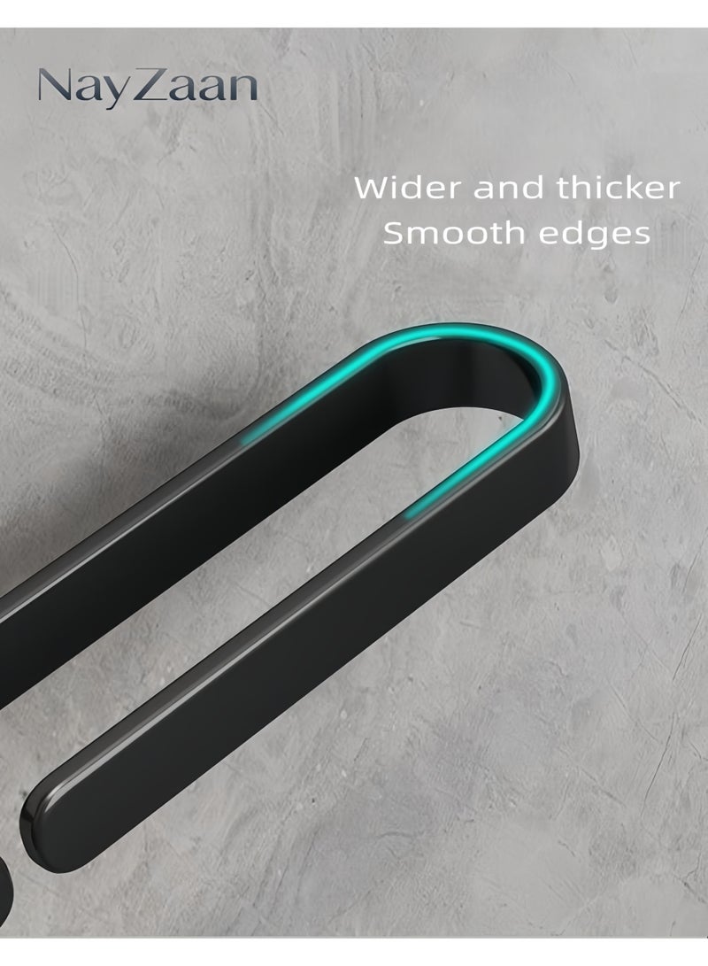 نايزان حامل مناشف مثبت على الحائط – رف مناشف 40 سم، رف تخزين مثبت على الحائط، حامل مناشف مدمج، علاقة مناشف من الألومنيوم الموفر للمساحة، رف مناشف متين، منظم مناشف مقاوم للماء، رف مناشف مقاوم للصدأ، إكسسوارات الحمام، مناسب لغرفة النوم والحمام والمطبخ والشرفة - Image 3