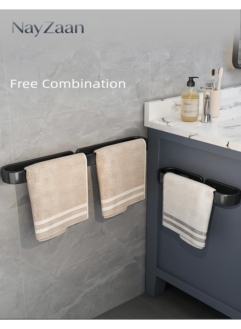 نايزان حامل مناشف مثبت على الحائط – رف مناشف 40 سم، رف تخزين مثبت على الحائط، حامل مناشف مدمج، علاقة مناشف من الألومنيوم الموفر للمساحة، رف مناشف متين، منظم مناشف مقاوم للماء، رف مناشف مقاوم للصدأ، إكسسوارات الحمام، مناسب لغرفة النوم والحمام والمطبخ والشرفة - Image 4