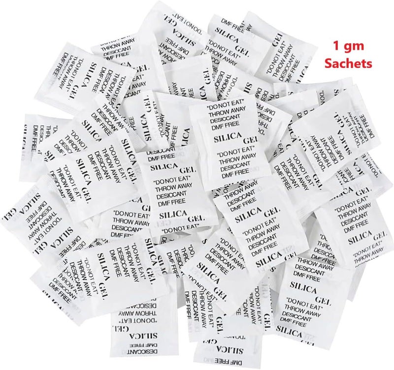 bvslf bvslf Silica Gel 1 gm Pouch 200 pcs Pack Moisture absorbents Dehumidifier Silica Gel Packets Bags for Moisture Room Kitchen Wardrobe Cupboard car Bedroom Camera Lenses Shoes 1 gm 200 pcs - Image 2