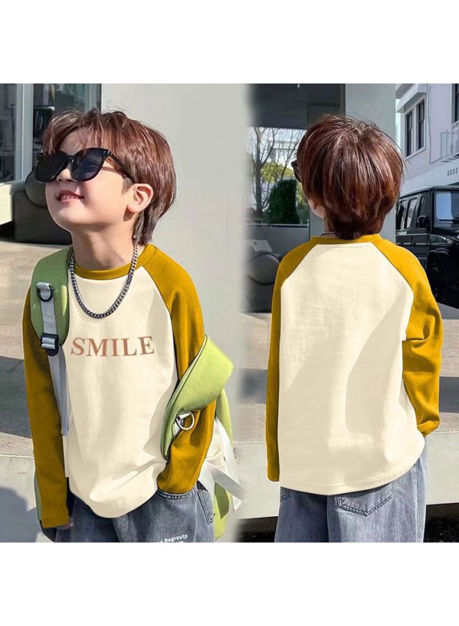 Children's Autumn And Winter New Round Neck German Velvet Bottoming Shirt, Warm Splicing T-shirt, Boys' Cartoon Top - Image 3