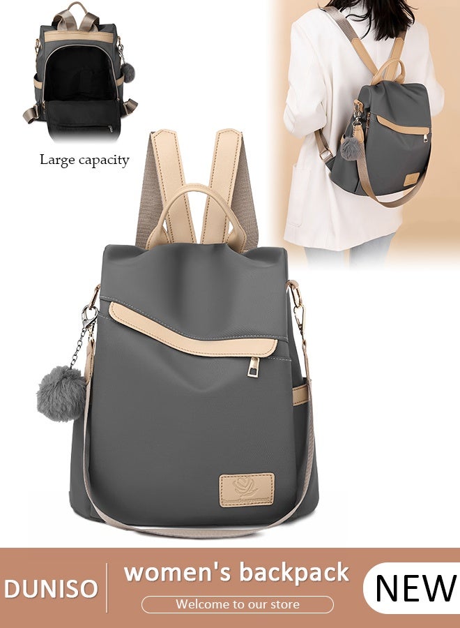 DUNISO Vintage Waterproof Travel Backpack For Women Large Capacity Daypack School Backpack Anti Theft Double Shoulder Backpack For College Girls Students Black - Image 1