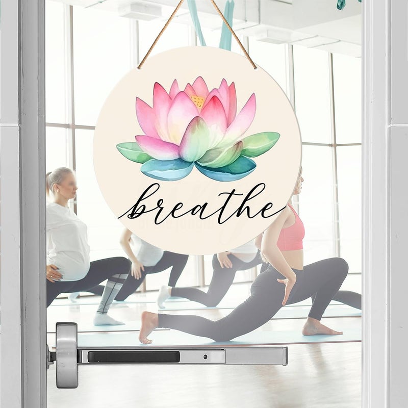 ARS Graphics ARS® Meditation & Yoga Room Wall Decor - Zen Den Hanging Sign with Lotus Flower - Image 3