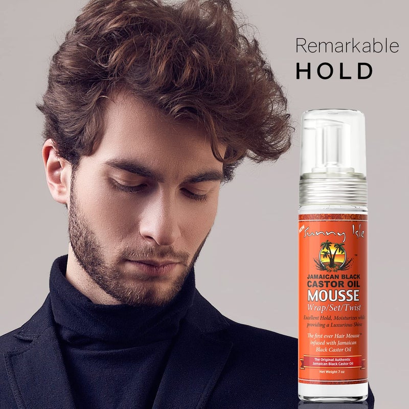 Sunny Isle Jamaican Black Castor Oil Mousse Wrap Set Twist 7oz | Excellent Hold, Luxurious Shine | Moisturizes with Frizz Control - Image 3