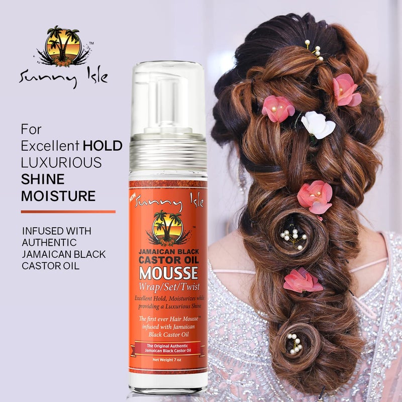 Sunny Isle Jamaican Black Castor Oil Mousse Wrap Set Twist 7oz | Excellent Hold, Luxurious Shine | Moisturizes with Frizz Control - Image 2