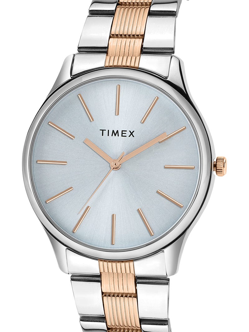 TIMEX Analog Watch for Man with Blue Round Dial & Multicolor Stainless Steel Bracelet Band Water Resistant Men's Wrist Watches - TWTG73SMU03 - Image 3