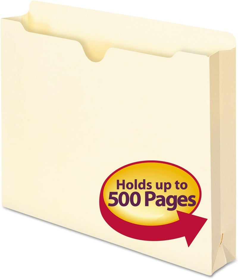 Smead File Jacket, Straight-Cut Tab, 2" Expansion, Letter Size, Manila, 50 per Box (75470) - Image 1