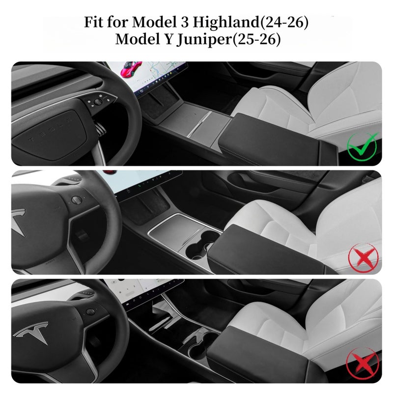 frani Center Console Cover 5Pcs Set for Tesla Model 3 2024-2026 Highland and Model Y Juniper 2025,Tesla Interior Center Console Cover Decor Accessories White - Image 2