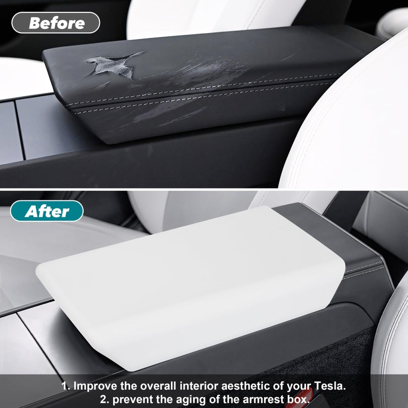 frani Center Console Cover 5Pcs Set for Tesla Model 3 2024-2026 Highland and Model Y Juniper 2025,Tesla Interior Center Console Cover Decor Accessories White - Image 3