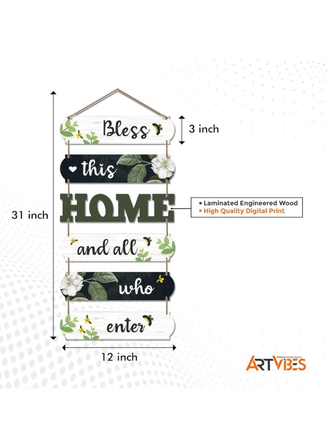 Artvibes Home Decorative Wall Art MDF Wooden Wall Hanger for Living room | Bedroom | Gifts | Wall Hangings for Decoration | Modern Decor Items | Artworks Canvas Painting (WH_6603N), Set of 6 - Image 3