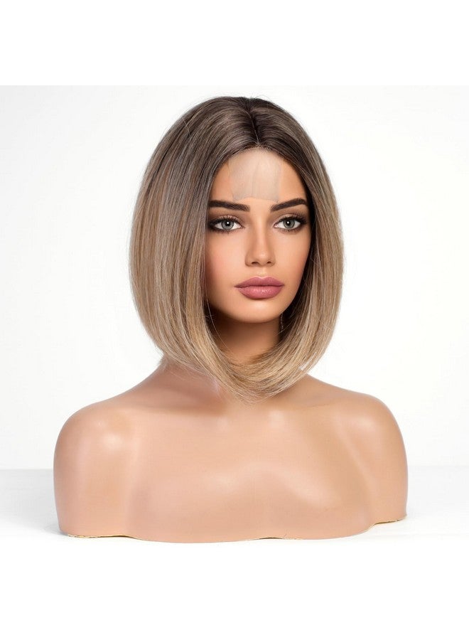 Haircube Aircube Lace Front Short Bob Wig Unlock Your Inner Fashionista With Heatresistant Fiber Perfectly Matches Ombre Mixed Blonde - Image 5