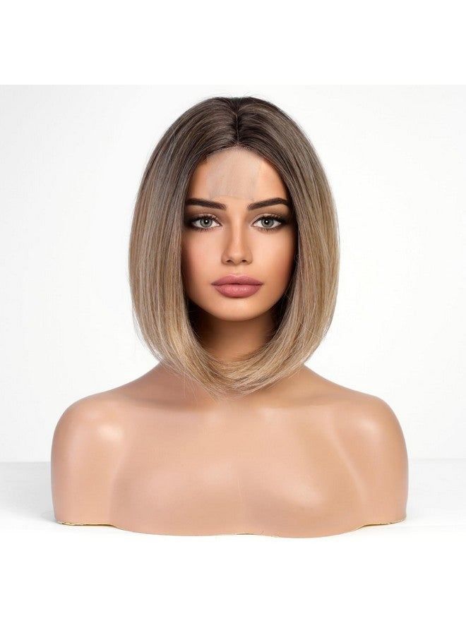 Haircube Aircube Lace Front Short Bob Wig Unlock Your Inner Fashionista With Heatresistant Fiber Perfectly Matches Ombre Mixed Blonde - Image 4