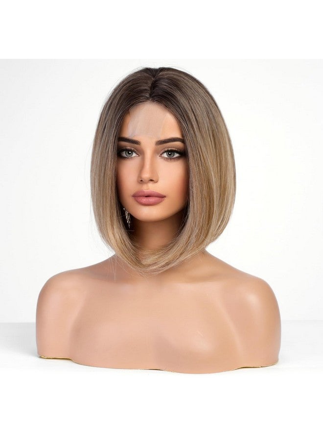 Haircube Aircube Lace Front Short Bob Wig Unlock Your Inner Fashionista With Heatresistant Fiber Perfectly Matches Ombre Mixed Blonde - Image 3