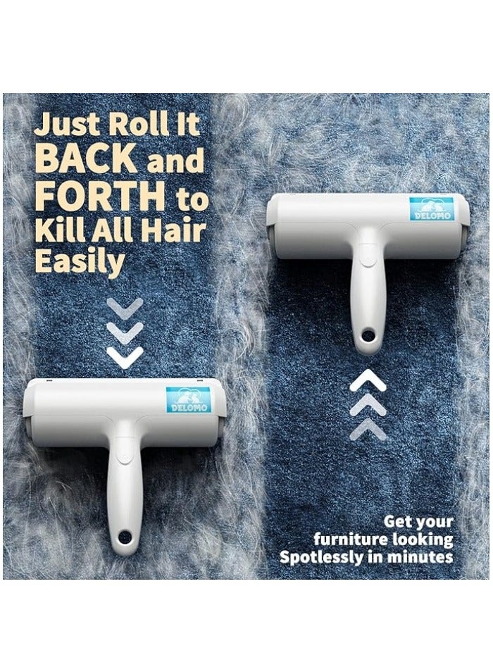 Pet Hair Remover - Lint Roller for Pet Hair - Cat hair Remover for Couch, Furniture, Carpet, Car Seat, Reusable Roller with Self-Cleaning Base - Upgraded Animal Fur Removal Tool - Image 4