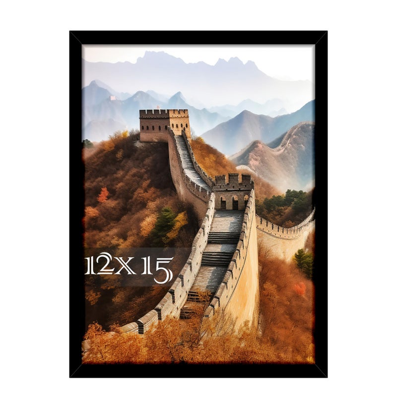 Picrit 12x15 صورة إطار الصورة إطار الصورة لجدار التثبيت عرض الأسود - Image 1