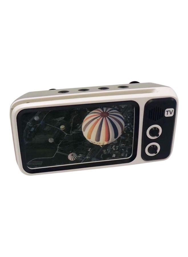 NIBEMINENT Retro TV Shape Mini Bluetooth Stereo Speaker Sliver 